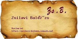Zsilavi Balázs névjegykártya
